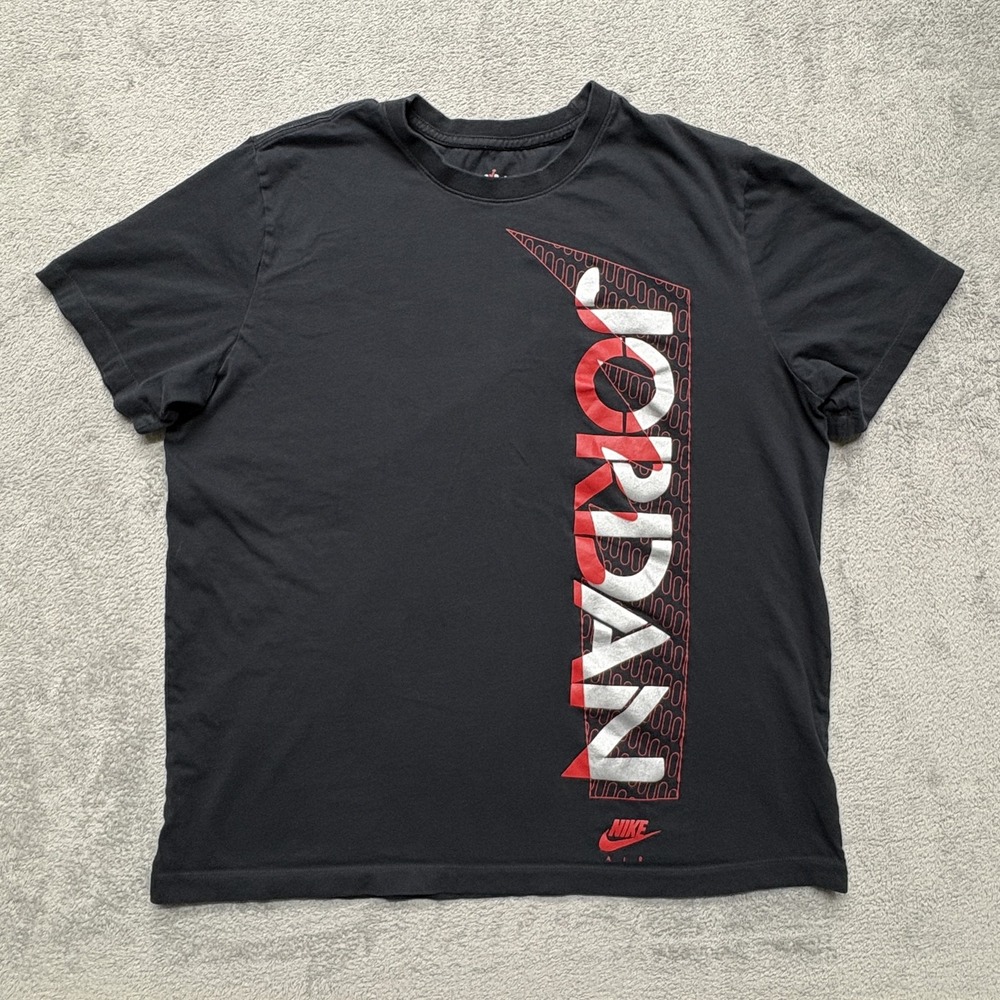 Jordan Shirt Mens XL Black Red NBA Basketball Nike Jumpman Logo Cotton Tee